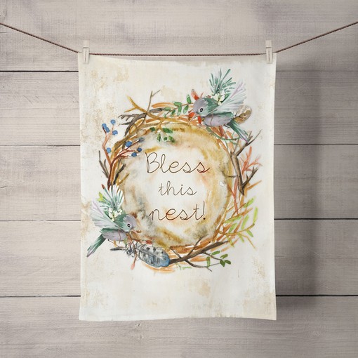 Bird Design Shower Curtain for Rustic Farmhouse Bathroom Blessing - Image 2