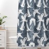 Bird and Blue Floral Shower Curtain, Touch of Nature in Your Boho Bathroom Decor, Fabric Bath Curtain