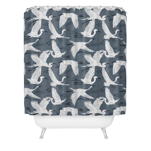 Bird and Blue Floral Shower Curtain, Touch of Nature in Your Boho Bathroom Decor, Fabric Bath Curtain - Image 2