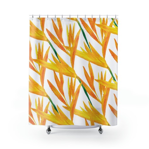 Bird of Paradise Tropical Floral Shower Curtain | Tropical Prints | Bathroom Accessories | Daughter Gifts - Image 2