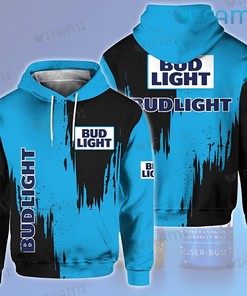 Black And Blue Bud Light All Over Print Hoodie for Men