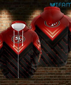 Black Diagonal Stripe San Francisco 49ers 3D Hoodie - Ideal Gift