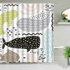 Black Gray Whale Shower Curtain | Underwater Mammal Ocean Decor | Beach Theme