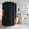Black & Orange Retro Shapes Shower Curtain | Minimalistic Contemporary Art | Unique Restroom Shower Curtains