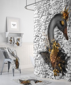 Black Swan Shower Curtain with Elegant Bathroom Decor for a Sophisticated Look