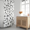 Black and White Hand-Drawn Abstract Shower Curtain - Minimalist Design with Mid Century Modern Look