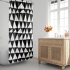 Black and White Triangle Shower Curtain - Minimalist Abstract Design for Contemporary Bath Decor