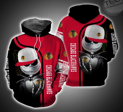 Blackhawk and Jack Skellington Unique 3D Hoodie with All Over Print