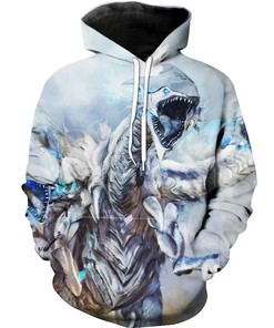 Blue Eyes White Dragon Hoodie - Yugioh Inspired All Over Print 3D