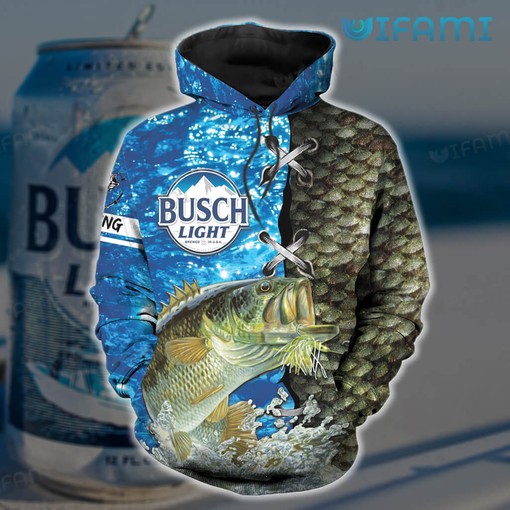 Blue Fishing Busch Light All Over Print Hoodie for Men - Gift for Beer Lovers