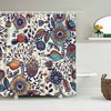 Blue Floral Nordic Wild Flower Bohemian Chic Shower Curtain