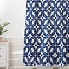 Blue Geometric Shower Curtain | Mid Century Modern Bath Decor | Vintage Bathroom