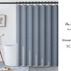 Blue Linen-textured Waterproof Shower Curtain, Small Grommets for Extra Heavy Curtain, Perfect Bathroom Accessory