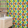 Blue Mid Century Modern Shower Curtain, Atomic Stars Bathroom Decor for a Vintage Bathroom Accessory