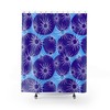 Blue Mid Century Modern Shower Curtain: Retro Bath Decor