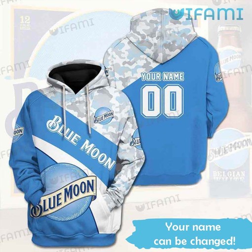 Blue Moon Beer Custom Name All Over Print 3D Hoodie - Unique Beer Lovers Gift
