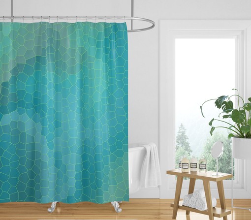 Blue Mosaic Art Shower Curtain with Perfect Blend of Colors