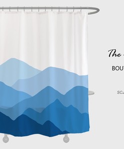 Blue Mountains Shower Curtain | Thick and Durable with Hooks | Customized Sizes | Rustic Bathroom Decor