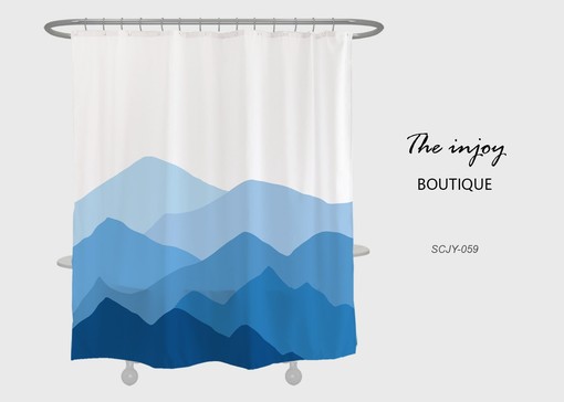 Blue Mountains Shower Curtain | Thick and Durable with Hooks | Customized Sizes | Rustic Bathroom Decor