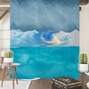 Blue Ocean Abstract Shower Curtain for Minimalist Bathrooms