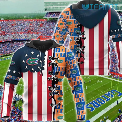 Blue Orange Flag Stitches Logo Florida Gators Hoodie - 3D All Over Print Custom Design