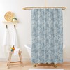 Blue Seashell Ocean Shower Curtain Set | Underwater Creature Print | Bathroom Accessories