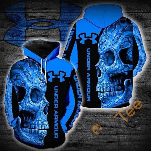 Blue Skull Custom All Over Print Hoodie by Under Armour