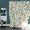 Blue Sunflower Botanical Shower Curtain | Floral Bathroom Decor | Nature Print