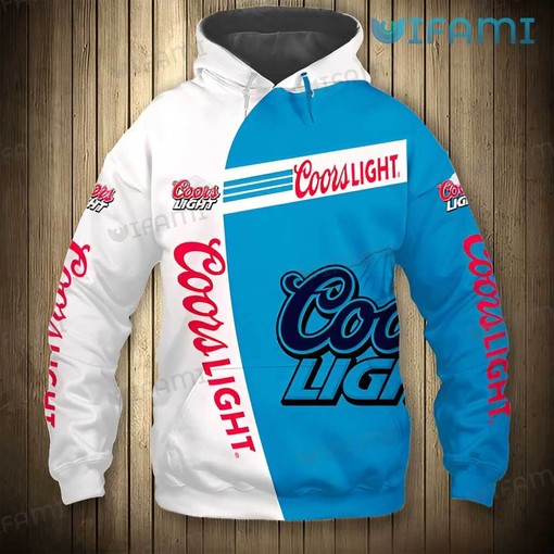 Blue White Coors All Over Print 3D Hoodie for Beer Lovers