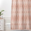 Blush Pink Geometric Shower Curtain | Retro West End Design | Kids Bathroom Shower Curtains
