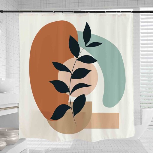 Bohemian Abstract Art Shower Curtain, Extra Thick Curtains with Hooks, Nordic Style Waterproof Washable Bath Decor