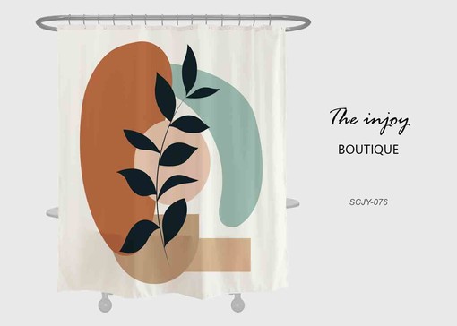 Bohemian Abstract Art Shower Curtain, Extra Thick Curtains with Hooks, Nordic Style Waterproof Washable Bath Decor - Image 2