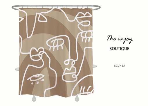 Bohemian Abstract Arts Shower Curtain - Waterproof Washable with Hooks and Custom Sizes Available