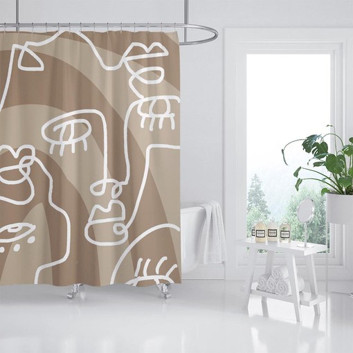 Bohemian Abstract Arts Shower Curtain - Waterproof Washable with Hooks and Custom Sizes Available - Image 2