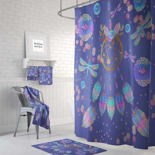 Bohemian Dreamcatcher Shower Curtain Set - Add a Touch of Boho to Your Bath Decor