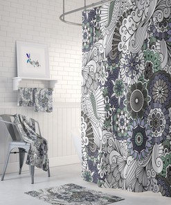 Bohemian Floral Shower Curtain Set for Easy, Breezy Bathroom Decor