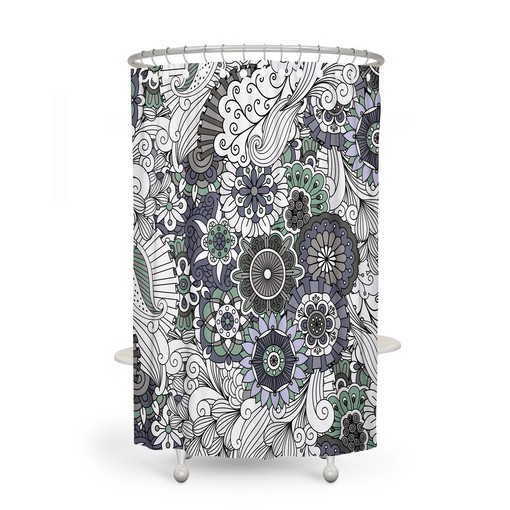 Bohemian Floral Shower Curtain Set for Easy, Breezy Bathroom Decor - Image 2