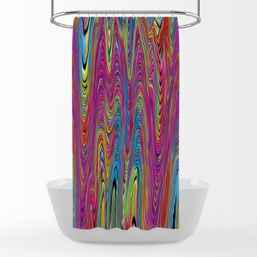 Bohemian Hippie Shower Curtain Set - Colorful Swirls with Customizable Accessories - Image 3