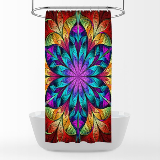 Bohemian Mandala Shower Curtain with Matching Bath Mat and Towels for Ethnic Bathroom Decor - Image 3