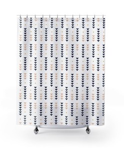 Bohemian Restroom Decor Shower Curtain with Boho Print Bath Curtain