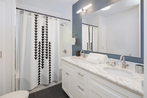 Bohemian Tribal Triangle Pattern Shower Curtain, Bring a Chic and Rustic Touch to Your Bathroom Decor - Image 2