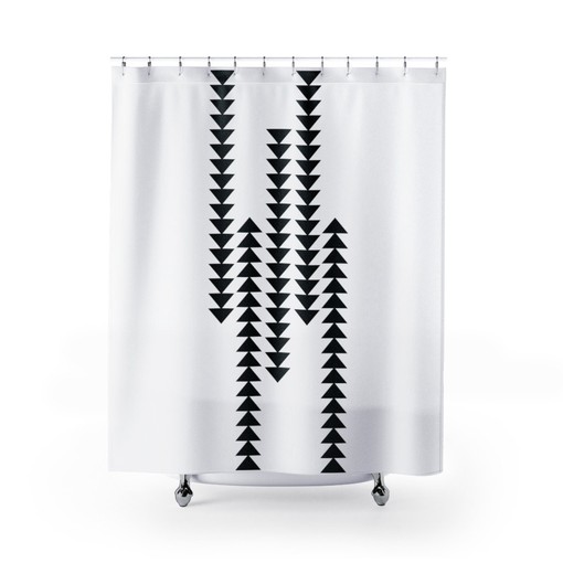 Bohemian Tribal Triangle Pattern Shower Curtain, Bring a Chic and Rustic Touch to Your Bathroom Decor - Image 3