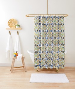 Boho Art Nouveau Shower Curtain - Elegant Bathroom Decor - Eco-Friendly and Water-Resistant with Hooks
