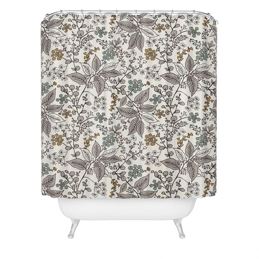 Boho Bathroom Decor with Beautiful Floral Print, Fabric Bath Curtain with Bohemian Touches - Image 2