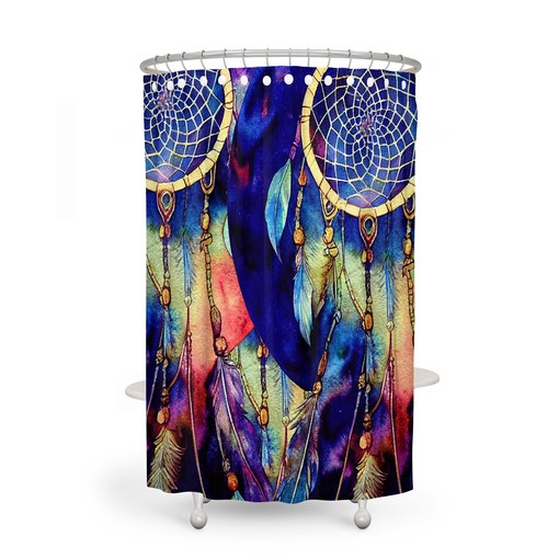 Boho Bathroom Decor with Dreamcatcher Collage Shower Curtain Set including Print Shower Curtain - Image 4