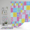 Boho Batik Blocks Shower Curtain Set with Optional Bath Mat and Towels