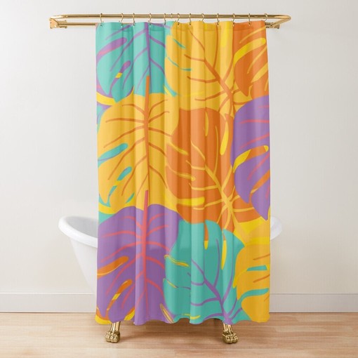 Boho Botanic Disney Shower Curtain - Colorful Floral Decoration and Eco-Friendly Material with Hooks Included - Image 3