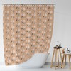Boho Botanical Orange Roses Shower Curtain / Waterproof Durable Bath Curtain / Bohemian Flowers Decor 71x71 in