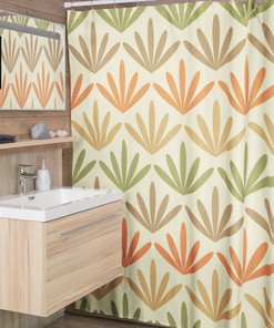 Boho Botanical Shower Curtain with Vintage Touch, Stylish Boho Bath Decor