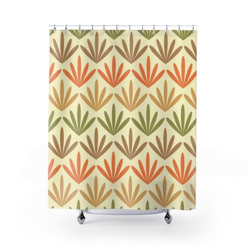 Boho Botanical Shower Curtain with Vintage Touch, Stylish Boho Bath Decor - Image 2